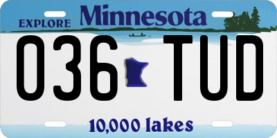 MN license plate 036TUD