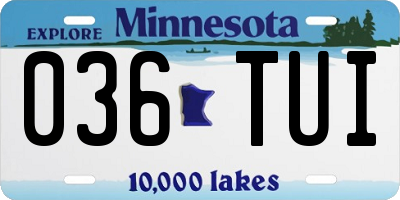 MN license plate 036TUI
