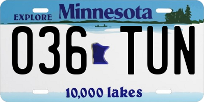 MN license plate 036TUN