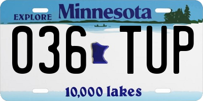 MN license plate 036TUP