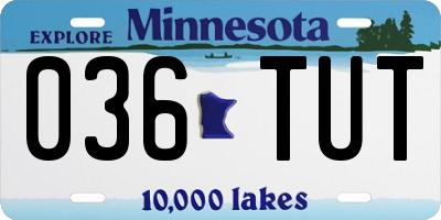 MN license plate 036TUT