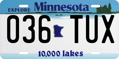 MN license plate 036TUX
