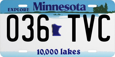 MN license plate 036TVC
