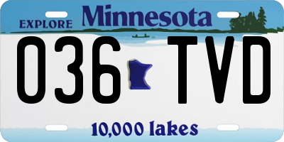 MN license plate 036TVD