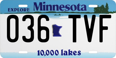 MN license plate 036TVF