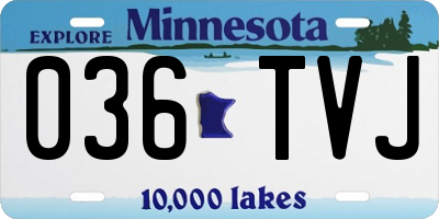 MN license plate 036TVJ