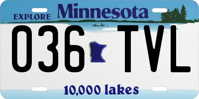 MN license plate 036TVL