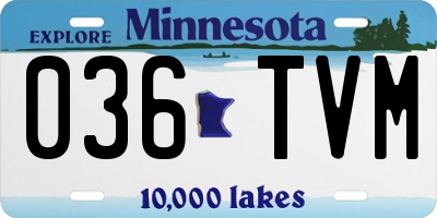 MN license plate 036TVM
