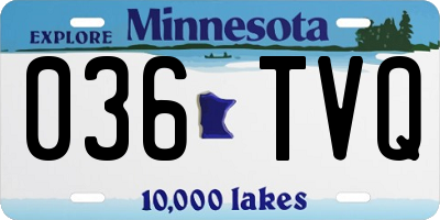 MN license plate 036TVQ