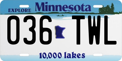 MN license plate 036TWL
