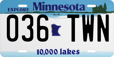 MN license plate 036TWN