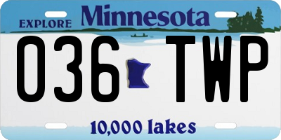 MN license plate 036TWP