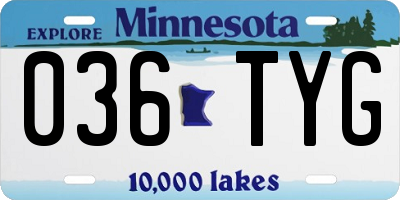 MN license plate 036TYG