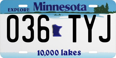 MN license plate 036TYJ