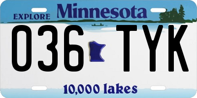 MN license plate 036TYK