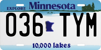 MN license plate 036TYM