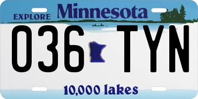 MN license plate 036TYN