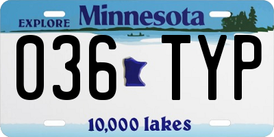 MN license plate 036TYP