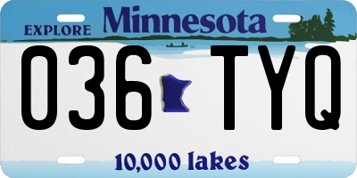 MN license plate 036TYQ