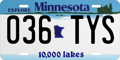 MN license plate 036TYS