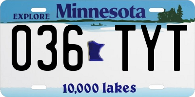 MN license plate 036TYT