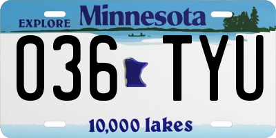 MN license plate 036TYU