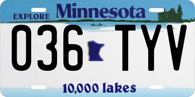 MN license plate 036TYV