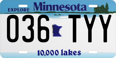 MN license plate 036TYY