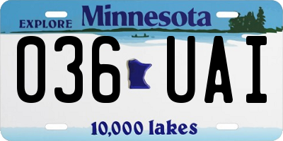 MN license plate 036UAI