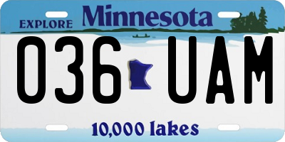 MN license plate 036UAM