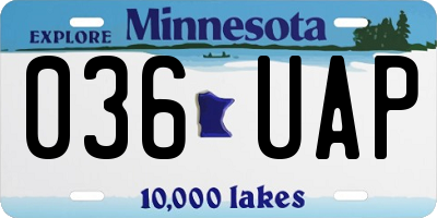 MN license plate 036UAP