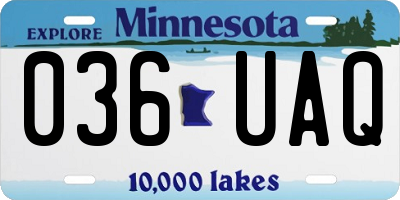 MN license plate 036UAQ