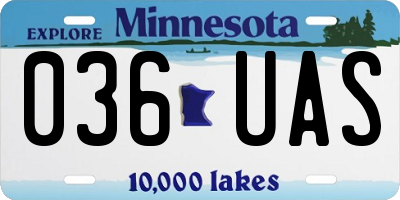 MN license plate 036UAS