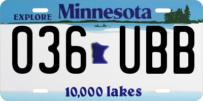 MN license plate 036UBB
