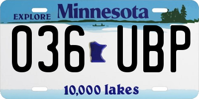 MN license plate 036UBP
