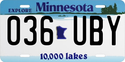 MN license plate 036UBY