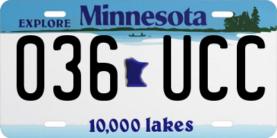 MN license plate 036UCC