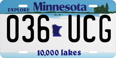 MN license plate 036UCG