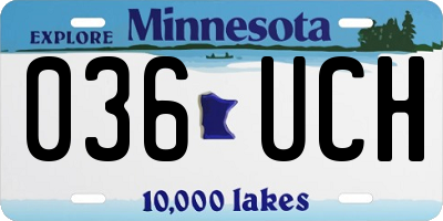 MN license plate 036UCH