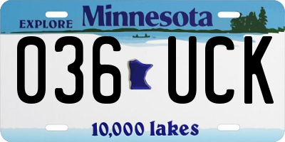 MN license plate 036UCK