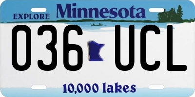 MN license plate 036UCL