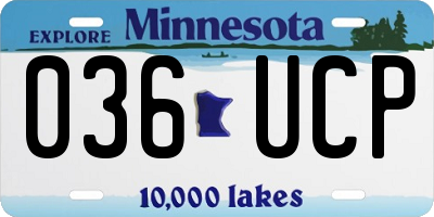MN license plate 036UCP