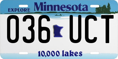 MN license plate 036UCT