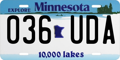 MN license plate 036UDA