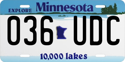 MN license plate 036UDC