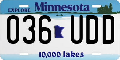 MN license plate 036UDD