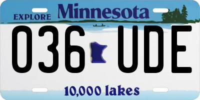 MN license plate 036UDE