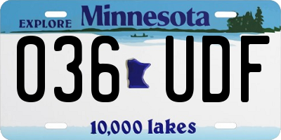 MN license plate 036UDF