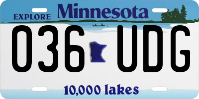 MN license plate 036UDG