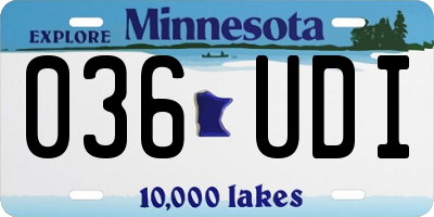 MN license plate 036UDI